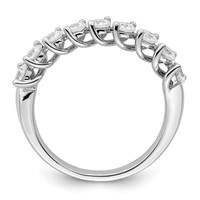 14K White Gold 1 Carat Lab Grown Diamond VS SI+ G+ Nine Stone Complete Fashion Band view 2