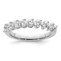 14K White Gold 1 Carat Lab Grown Diamond VS SI+ G+ Nine Stone Complete Fashion Band view 1