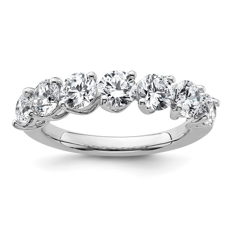 True Origin 14K White Gold 2 1/15 carat Lab Grown Diamond VS D E F Complete Seven Stone Ring