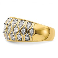 14K Yellow Gold 1.17 Carat Lab Grown Diamond VS SI+ G+ Complete Fashion Ring view 3