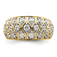 14K Yellow Gold 1.17 Carat Lab Grown Diamond VS SI+ G+ Complete Fashion Ring view 4