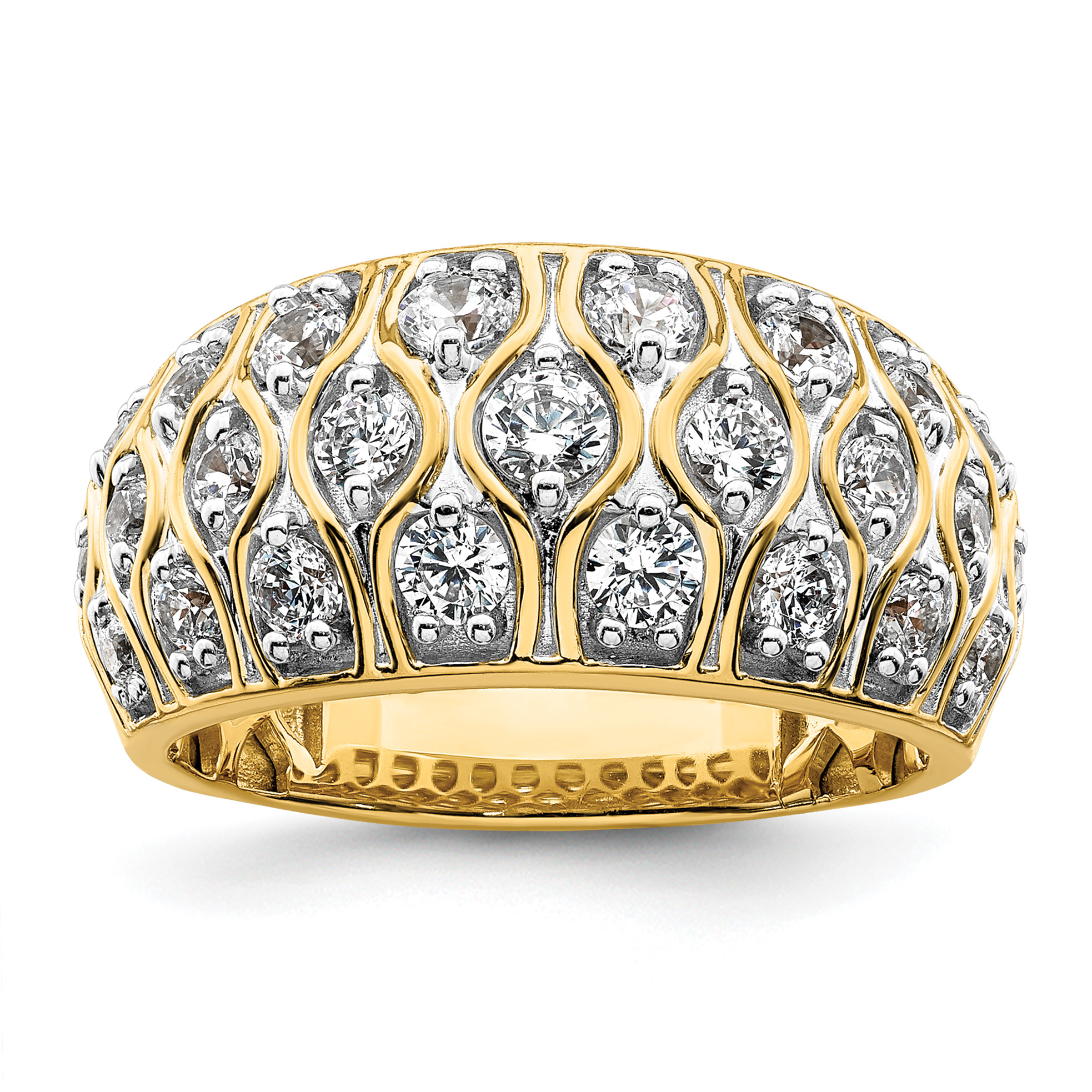14k 1 1/6 carat Lab Grown Diamond VS/SI+ G+ Complete Fashion Ring (RM8653-116-7YLG)