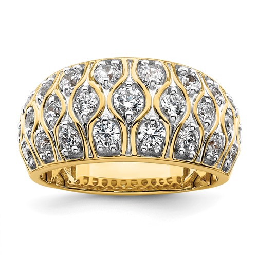 14K Yellow Gold 1.17 Carat Lab Grown Diamond VS SI+ G+ Complete Fashion Ring
