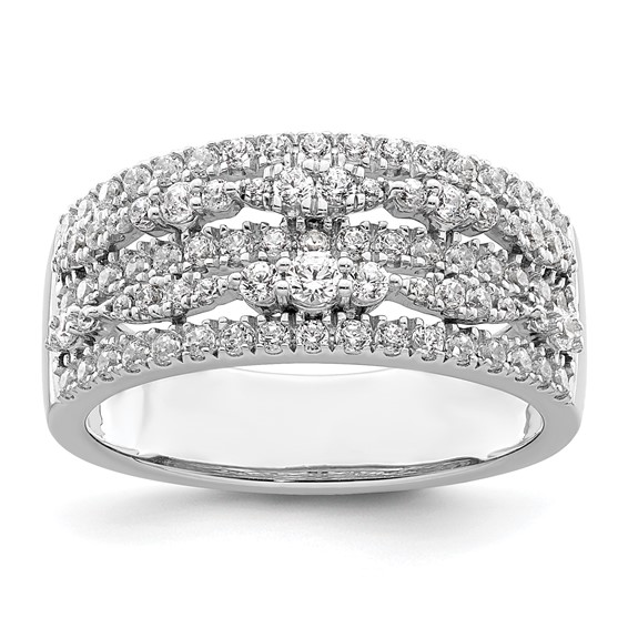 14K White Gold 7/8 carat Complete Diamond Band