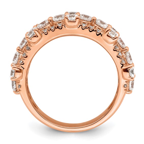 14k Rose Gold 2 1/2 carat Lab Gronw Diamond VS/SI+ G+ Complete Fashion Ring
