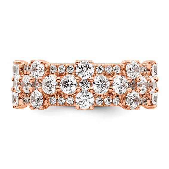 14k Rose Gold 2 1/2 carat Lab Gronw Diamond VS/SI+ G+ Complete Fashion Ring