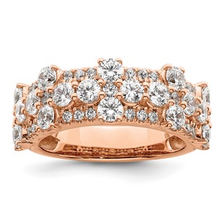 14k Rose Gold 2 1/2 carat Lab Gronw Diamond VS/SI+ G+ Complete Fashion Ring