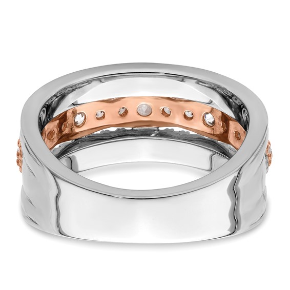 14k White and Rose Gold 1 carat Complete Diamond Wedding Band