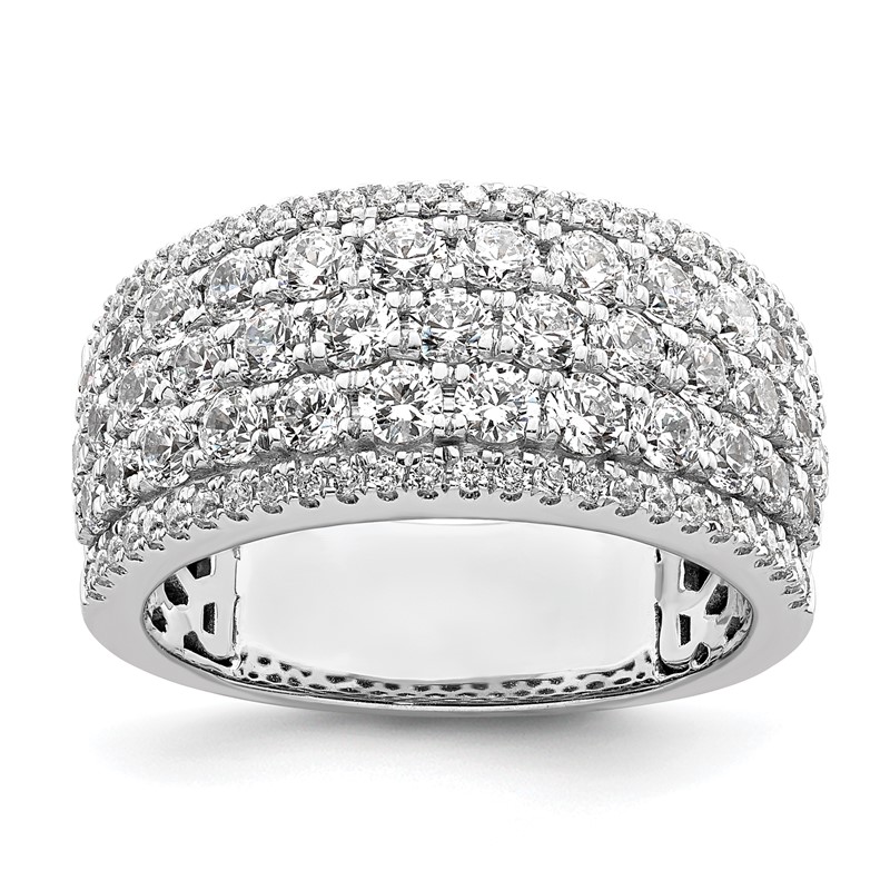14k White Gold 2 carat Lab Grown Diamond VS/SI+ G+ Complete Fashion Band