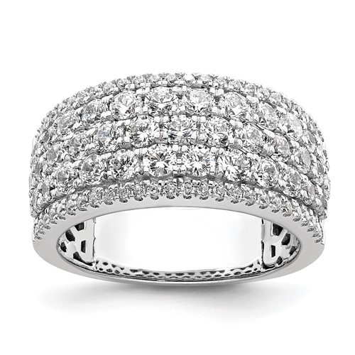 14K White Gold 2 Carat Lab Grown Diamond VS SI+ G+ Complete Fashion Band