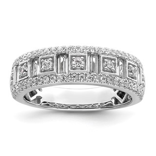 14K White Gold 7/8 carat Round/Baguette Complete Diamond Band