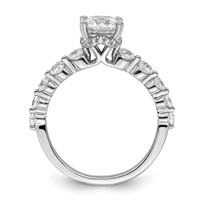 14K White Gold 0.75 Carat Lab Grown Diamond VS SI+ G+ 0.75 Carat Center Round Semi Mount Solitaire Engagement Ring view 2