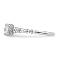 14K White Gold 0.75 Carat Lab Grown Diamond VS SI+ G+ 0.75 Carat Center Round Semi Mount Solitaire Engagement Ring view 3