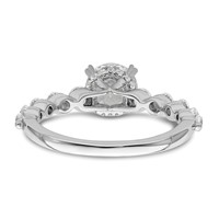 14K White Gold 0.75 Carat Lab Grown Diamond VS SI+ G+ 0.75 Carat Center Round Semi Mount Solitaire Engagement Ring view 5