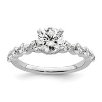 14K White Gold 0.75 Carat Lab Grown Diamond VS SI+ G+ 0.75 Carat Center Round Semi Mount Solitaire Engagement Ring view 1