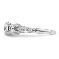 14K White Gold 1.75 Carat Lab Grown Diamond VS+ F+ Round Complete Three Stone Engagement Ring view 3