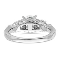 14K White Gold 1.75 Carat Lab Grown Diamond VS+ F+ Round Complete Three Stone Engagement Ring view 5