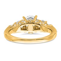 14K Yellow Gold 1.75 Carat Lab Grown Diamond VS SI+ G+ Round Complete Three Stone Engagement Ring view 5