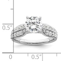 14K White Gold 2.12 Carat Lab Grown Diamond VS SI+ G+ Round Certified Complete Engagement Ring view 2
