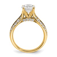 14K Yellow Gold 0.62 Carat Lab Grown Diamond VS SI+ G+ 1 Carat Center Round Semi Mount Engagement Ring view 2