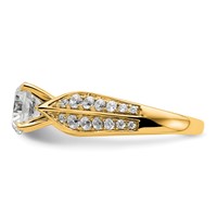 14K Yellow Gold 0.62 Carat Lab Grown Diamond VS SI+ G+ 1 Carat Center Round Semi Mount Engagement Ring view 3