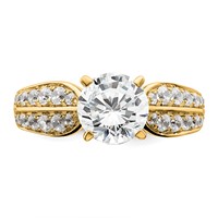 14K Yellow Gold 0.62 Carat Lab Grown Diamond VS SI+ G+ 1 Carat Center Round Semi Mount Engagement Ring view 4