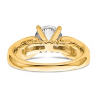14K Yellow Gold 0.62 Carat Lab Grown Diamond VS SI+ G+ 1 Carat Center Round Semi Mount Engagement Ring view 5