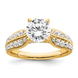 14k 5/8 carat Lab Grown Diamond VS/SI+ G+ 1 carat Center Round Semi Mount Engagement Ring