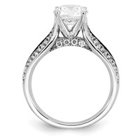 14K White Gold 2.12 Carat Lab Grown Diamond VS SI+ G+ Round Certified Complete Engagement Ring view 3