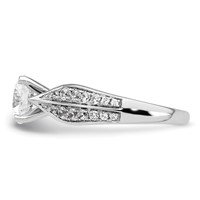 14K White Gold 2.12 Carat Lab Grown Diamond VS SI+ G+ Round Certified Complete Engagement Ring view 4