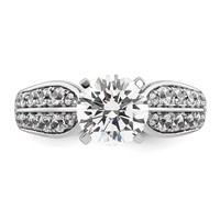 14K White Gold 2.12 Carat Lab Grown Diamond VS SI+ G+ Round Certified Complete Engagement Ring view 5