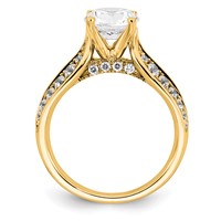 14K Yellow Gold 2.12 Carat Lab Grown Diamond VS SI+ G+ Round Complete Engagement Ring view 2