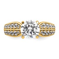14K Yellow Gold 2.12 Carat Lab Grown Diamond VS SI+ G+ Round Complete Engagement Ring view 4