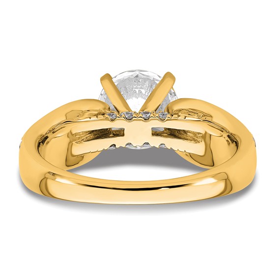 14k 2 1/8 carat Lab Grown Diamond VS/SI+ G+ Round Complete Engagement Ring