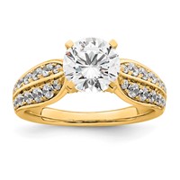 14K Yellow Gold 2.12 Carat Lab Grown Diamond VS SI+ G+ Round Complete Engagement Ring view 1