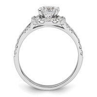 14K White Gold 0.33 Carat Lab Grown Diamond VS SI+ G+ 1 Carat Center Round Semi Mount Halo Engagement Ring view 2