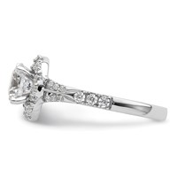 14K White Gold 0.33 Carat Lab Grown Diamond VS SI+ G+ 1 Carat Center Round Semi Mount Halo Engagement Ring view 3