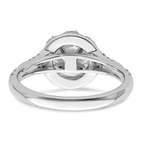 14K White Gold 0.33 Carat Lab Grown Diamond VS SI+ G+ 1 Carat Center Round Semi Mount Halo Engagement Ring view 5