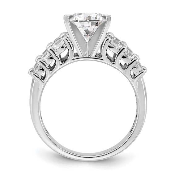 14k White Gold 2 7/8 carat Certified Lab Grown Diamond VS+ F+ Round Complete Engagement Ring