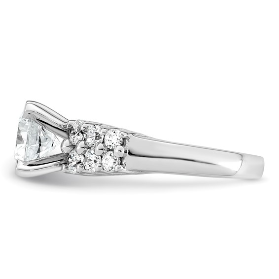 14k White Gold 2 7/8 carat Certified Lab Grown Diamond VS+ F+ Round Complete Engagement Ring