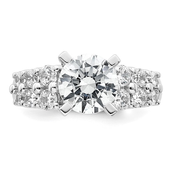 14k White Gold 2 7/8 carat Certified Lab Grown Diamond VS+ F+ Round Complete Engagement Ring