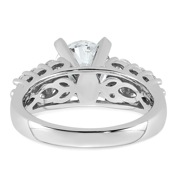 14k White Gold 2 7/8 carat Certified Lab Grown Diamond VS+ F+ Round Complete Engagement Ring