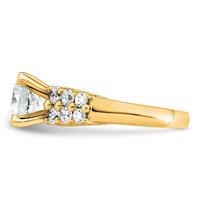 14K Yellow Gold 2.88 Carat Certified Lab Grown Diamond VS+ F+ Round Complete Engagement Ring view 3