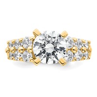 14K Yellow Gold 2.88 Carat Certified Lab Grown Diamond VS+ F+ Round Complete Engagement Ring view 4