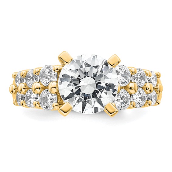 14k 2 7/8 carat Certified Lab Grown Diamond VS+ F+ Round Complete Engagement Ring