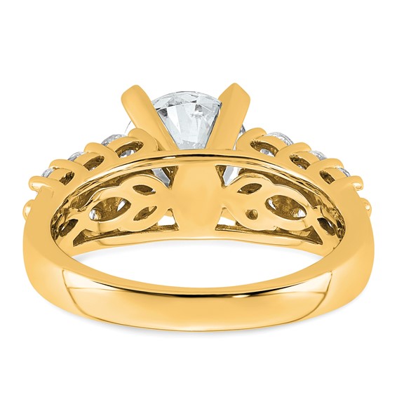 14k 2 7/8 carat Certified Lab Grown Diamond VS+ F+ Round Complete Engagement Ring