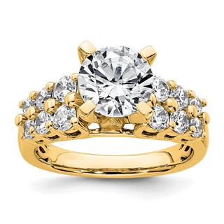 14k 2 7/8 carat Certified Lab Grown Diamond VS+ F+ Round Complete Engagement Ring