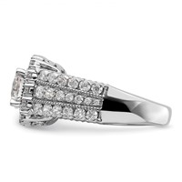 14K White Gold 1.33 Carat Lab Grown Diamond VS SI+ G+ 1 Carat Center Round Semi Mount Engagement Ring view 3