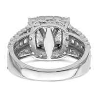 14K White Gold 1.33 Carat Lab Grown Diamond VS SI+ G+ 1 Carat Center Round Semi Mount Engagement Ring view 5