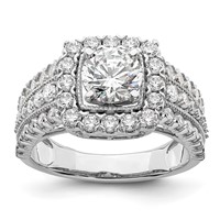 14K White Gold 1.33 Carat Lab Grown Diamond VS SI+ G+ 1 Carat Center Round Semi Mount Engagement Ring view 1